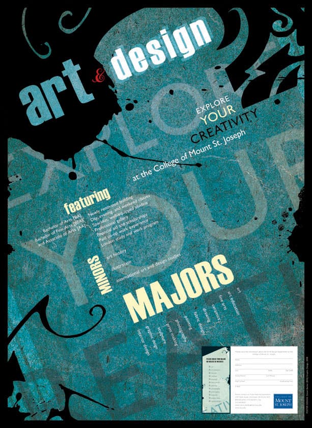 High-contrast typographic poster with bold gradients and angled layout